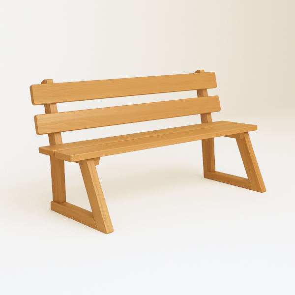 Banca Country De Madera con Respaldo