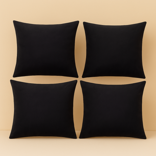 Cojín Decorativo Terciopelo Negro