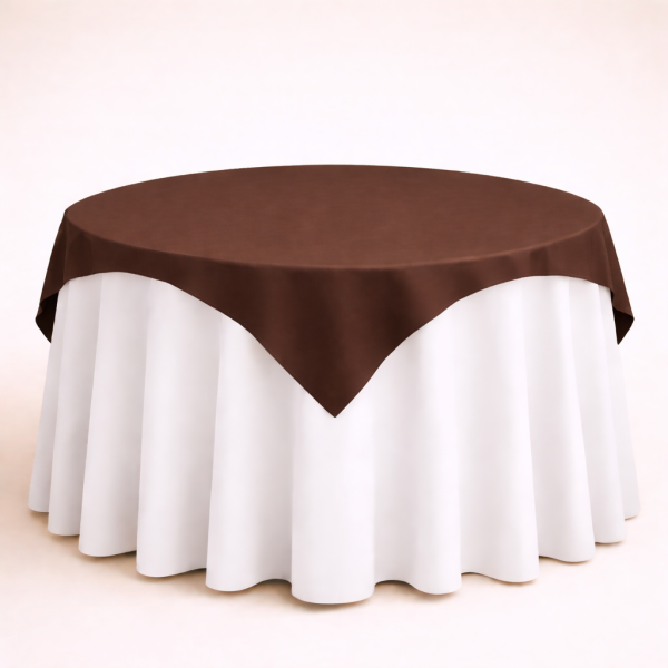 Cubremantel de Tela Cuadrado color Chocolate (Renta)