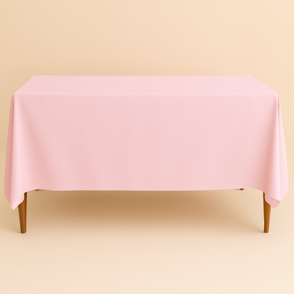 Mantel Rectangular Tablón color Rosa Bebé (Renta)