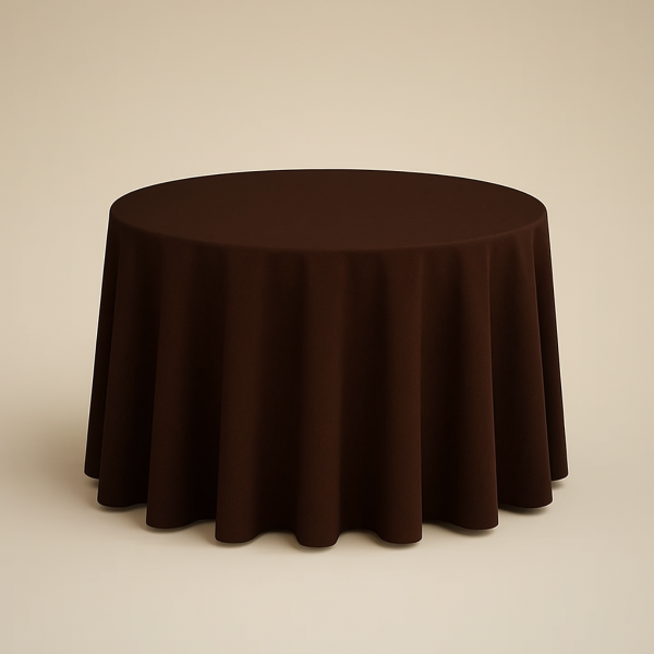 Mantel de Tela Redondo color Chocolate (Renta)