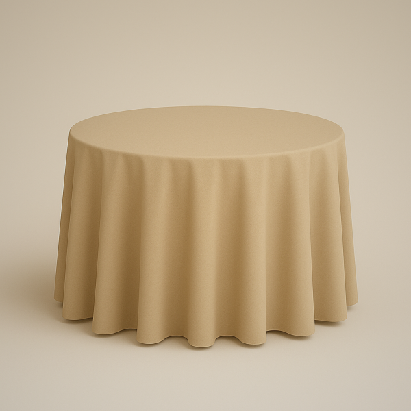 Mantel de Tela Redondo color Beige (Renta)