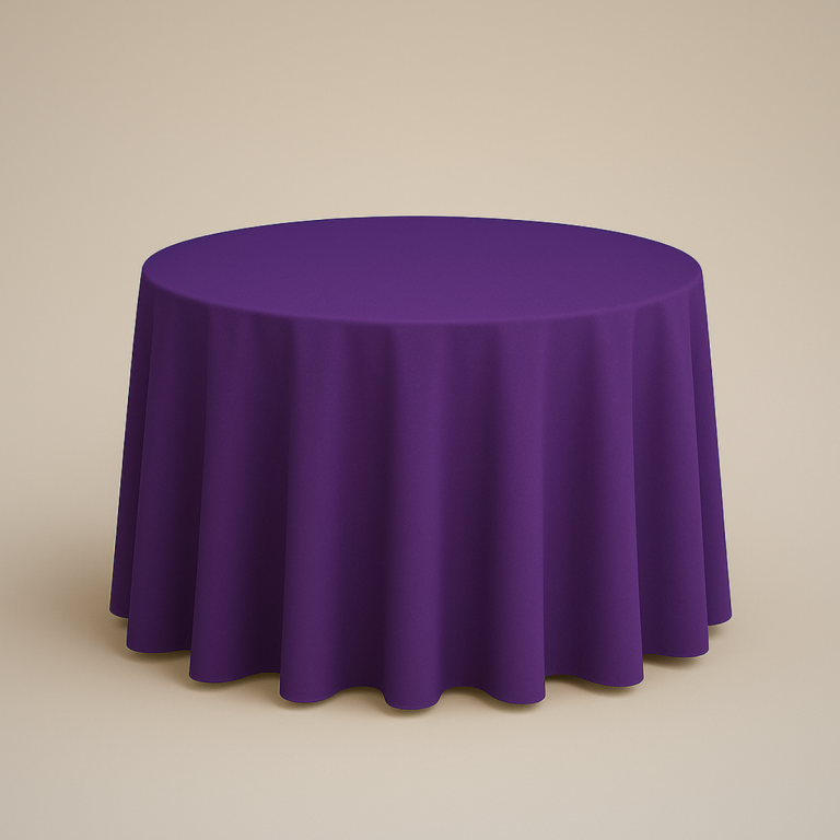 Mantel de Tela Redondo color Morado (Renta)