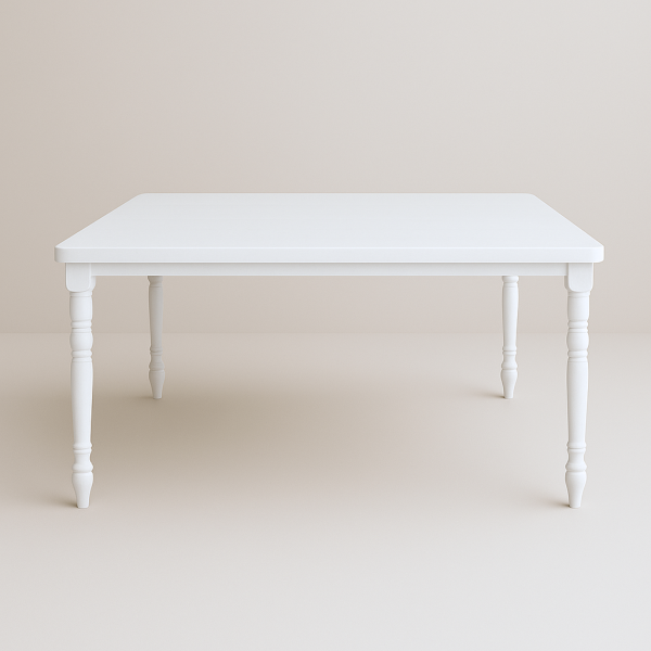 Mesa Imperial Blanca Pata Torneada (no incluye sillas)
