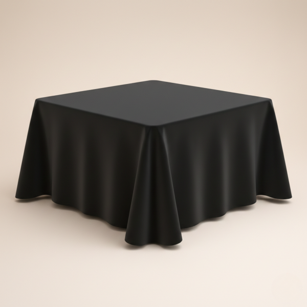 Mantel de Tela Cuadrado color Negro (Renta)
